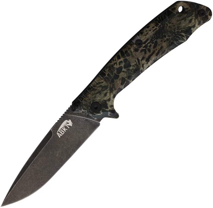 ABKT Scavenger Spring Assisted Liner Lock Knife PRYM1 MP Camo G-10 (3.5" Black)