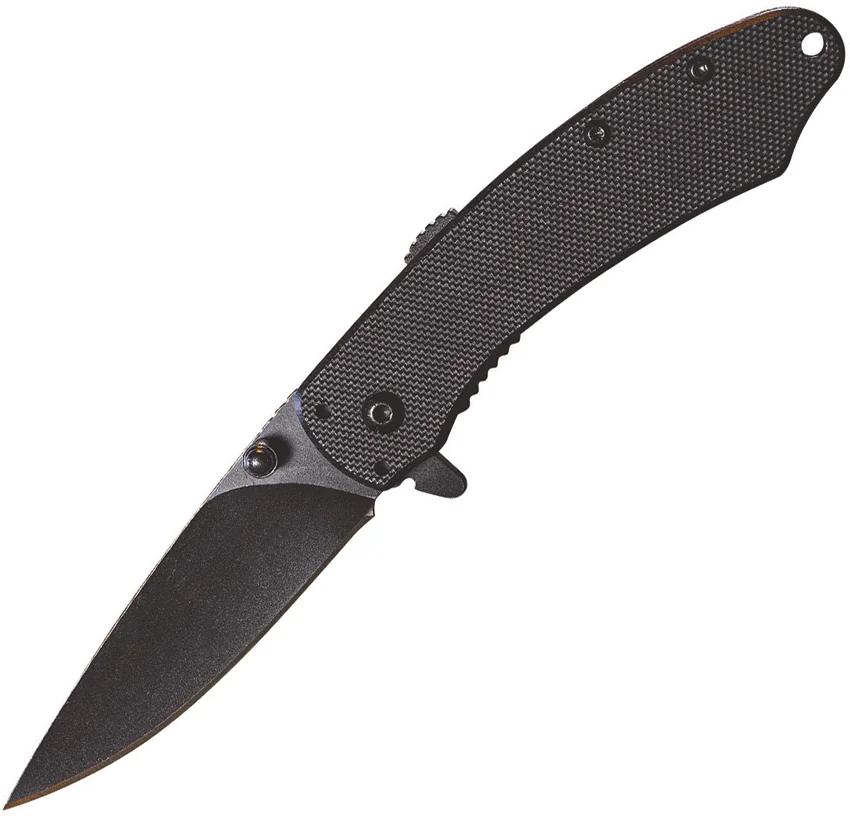 ABKT Tac Ember Spring Assisted Knife Black G-10 (2.75" Black)