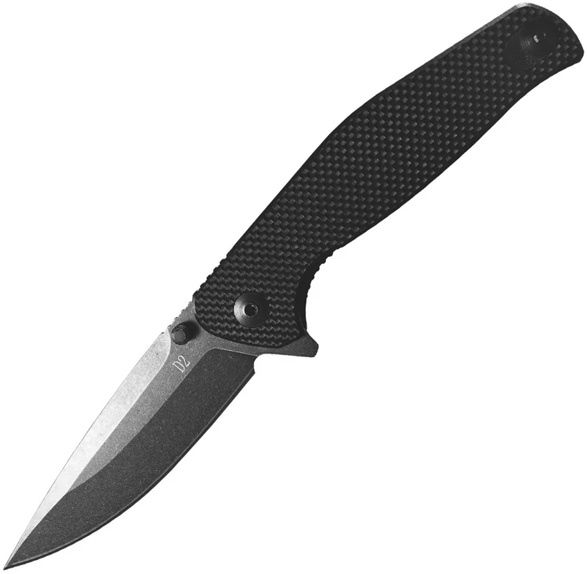ABKT Catalyst Liner Lock Knife Black G-10 (3.5" Black Stonewash D2)