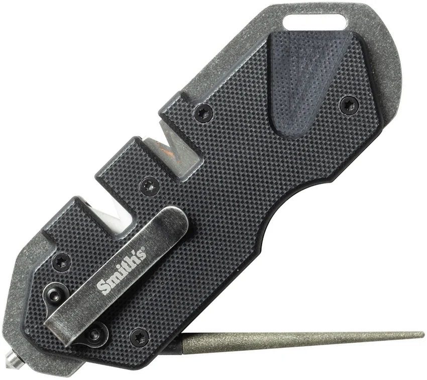 Smith's Sharpeners PP1 Tactical Sharpener - Black G-10 + Stainless Steel