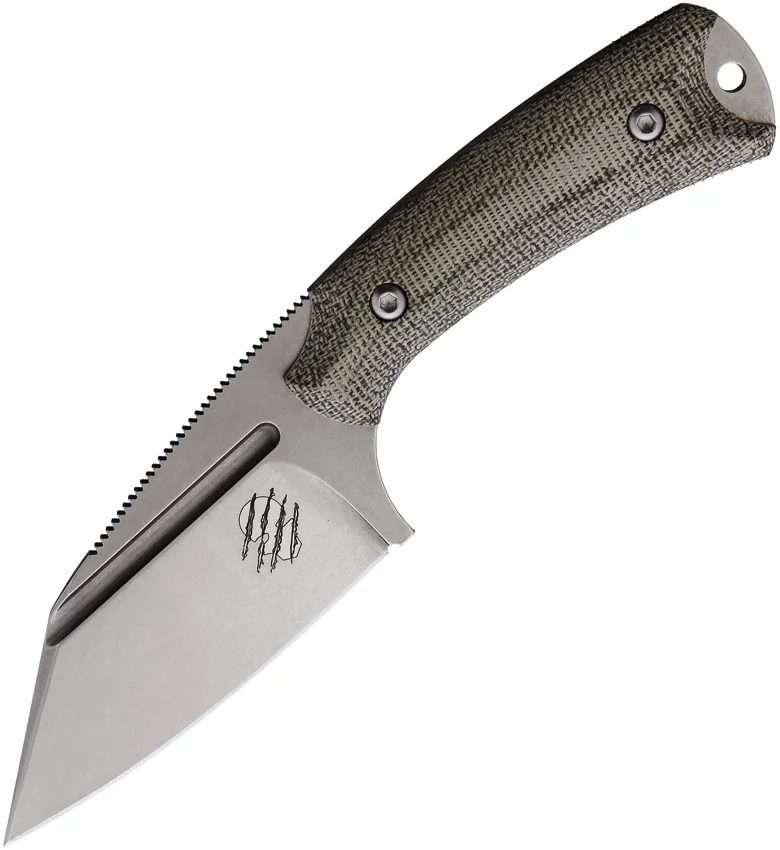 Akeron La Sanction Bastinelli Fixed Blade Knife Green G10 (3" Stonewash)