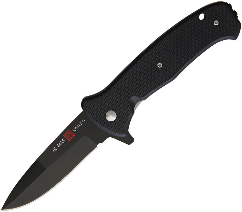 Al Mar SERE 2020 Spring Assisted Knife Black G-10 (3.6" Black)
