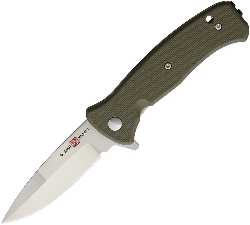 Al Mar Mini SERE 2020 Spring Assisted Knife OD Green GFN (3" Satin)