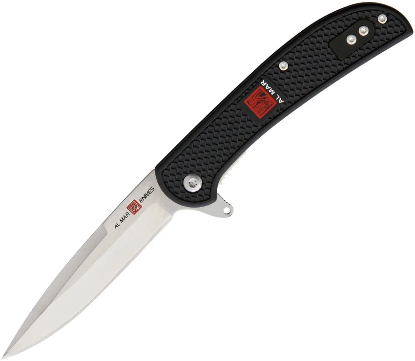 Al Mar Ultralight Hawk Liner Lock Knife Black FRN (2.75" Satin)