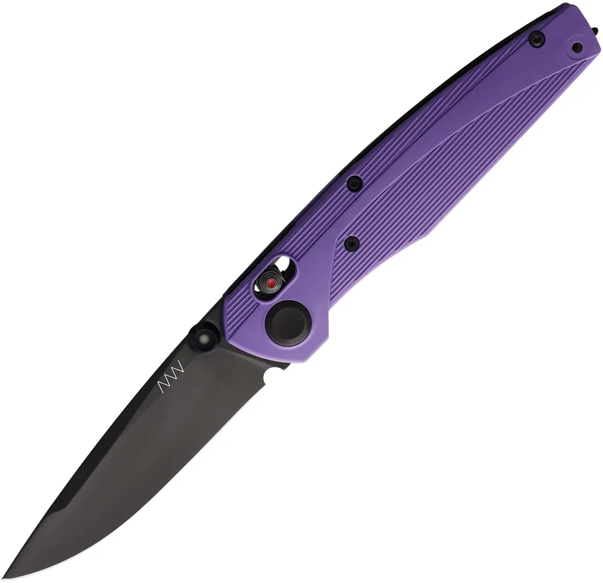 Acta Non Verba Knives A100 A-lock Purple GRN (3.5" Black DLC ELMAX)