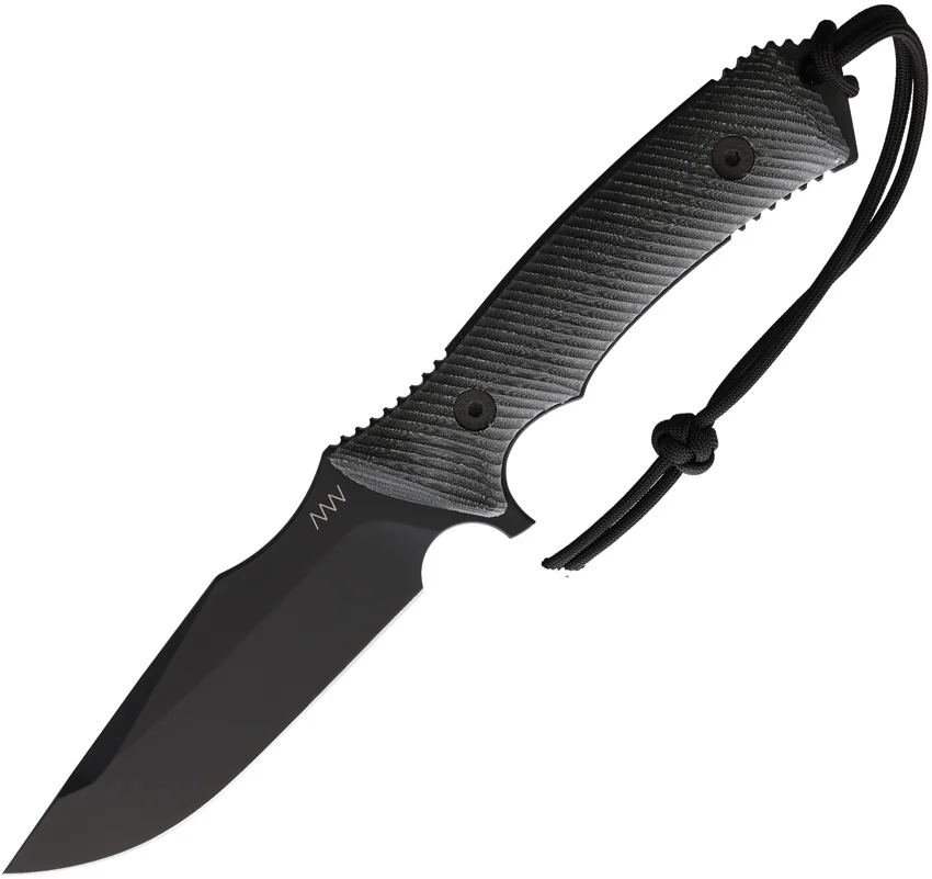 Acta Non Verba Knives M311 Spelter Fixed Blade Knife Black Micarta (4.75" DLC)