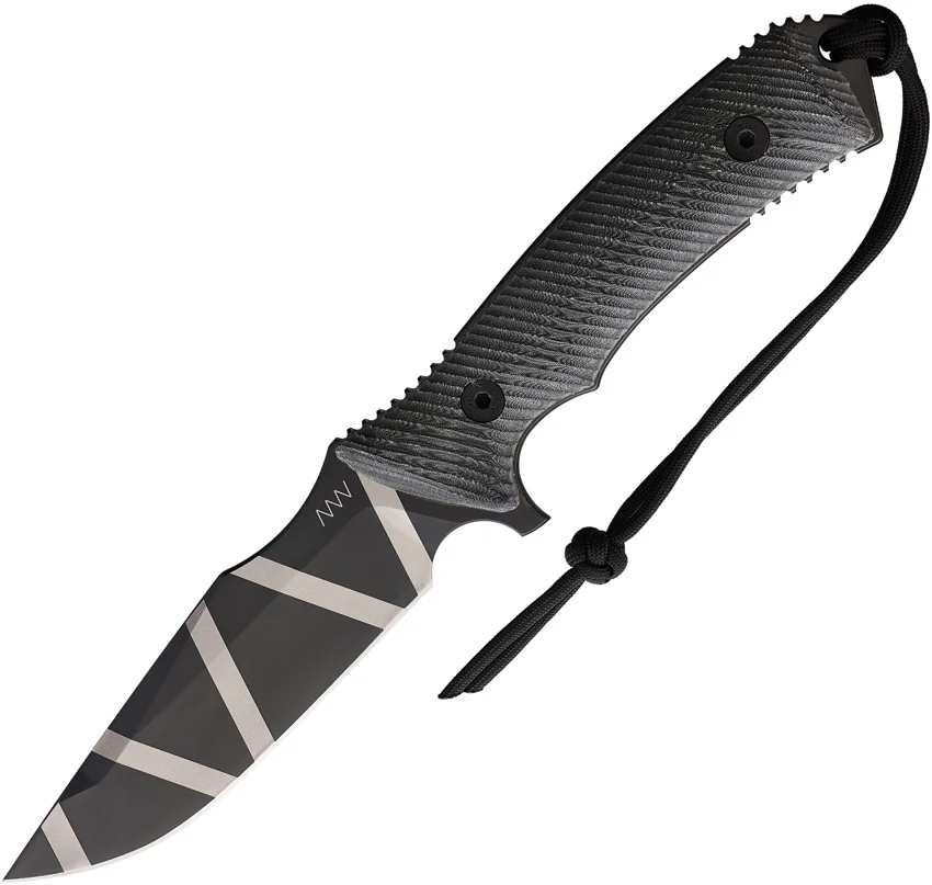 Acta Non Verba Knives M311 Spelter Fixed Blade Knife Black Micarta (5" Blk/Gray)