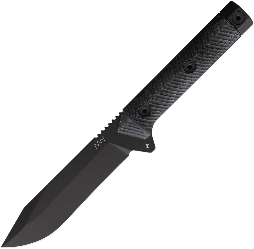 Acta Non Verba Knives M73 Kontos Fixed Blade Knife Black Micarta (5.25" Black)