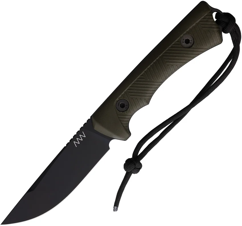 Acta Non Verba Knives P200 Fixed Blade Knife Olive Polymer (4.1" Black)