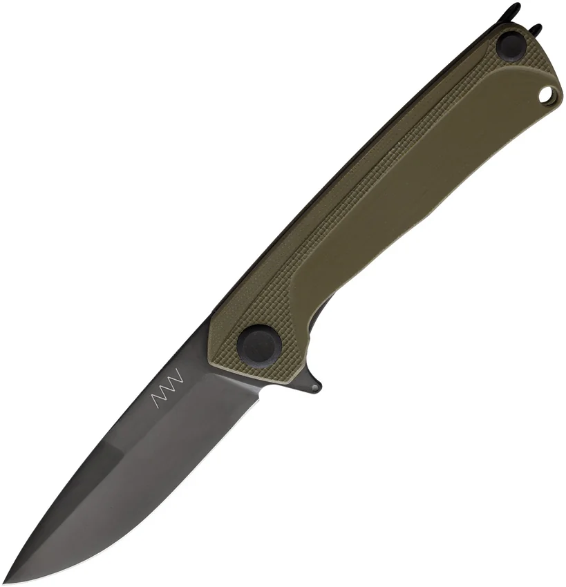 Acta Non Verba Knives Z100 Liner Lock Knife Olive G-10 (3.5" DLC)