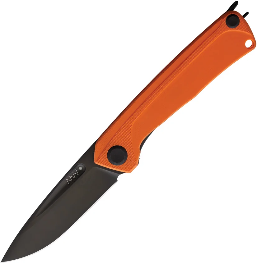 Acta Non Verba Knives Z200 Liner Lock Orange G-10 (3.5" DLC Black)