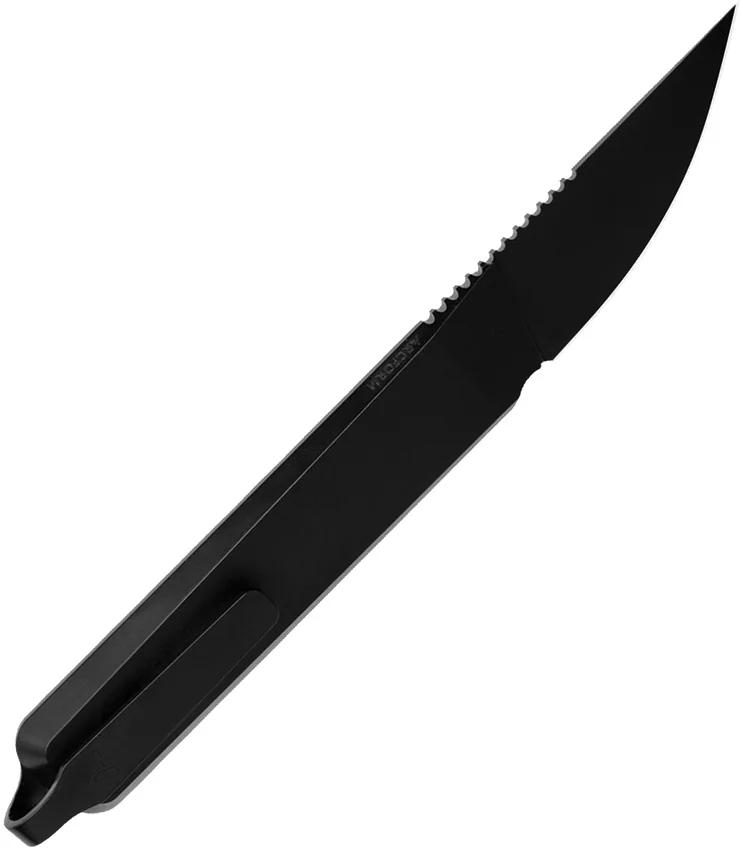 Arcform Alt:Cut Straight Back Minimal Fixed Blade Knife Black Ti (2" Black)