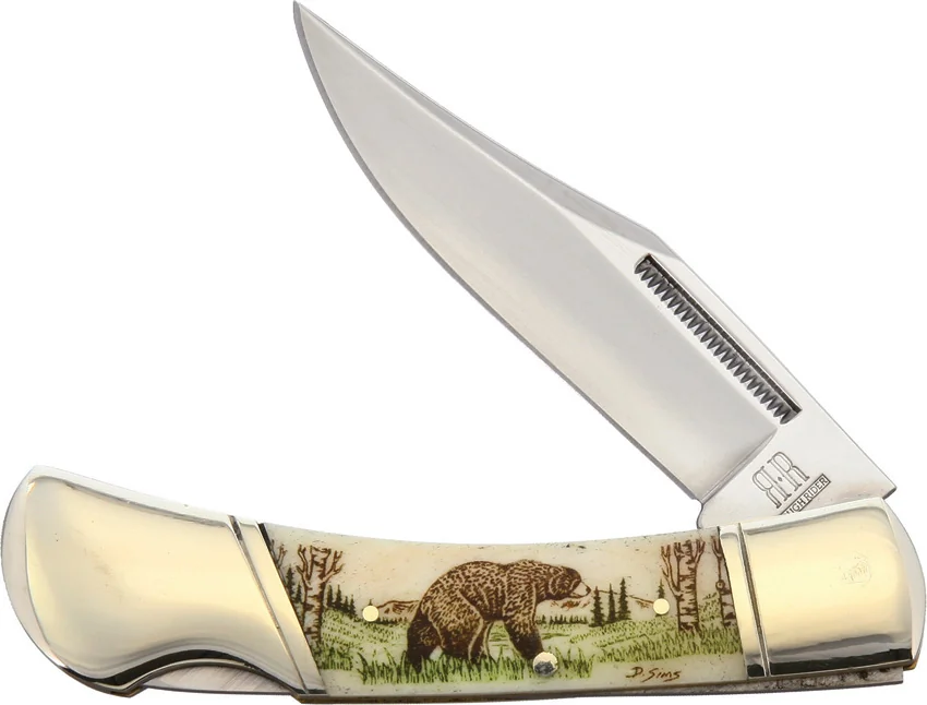 Alaska Scrimshaw Connection Bear Lockback