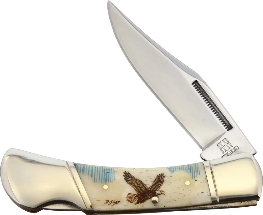 Alaska Scrimshaw Connection Eagle Lockback