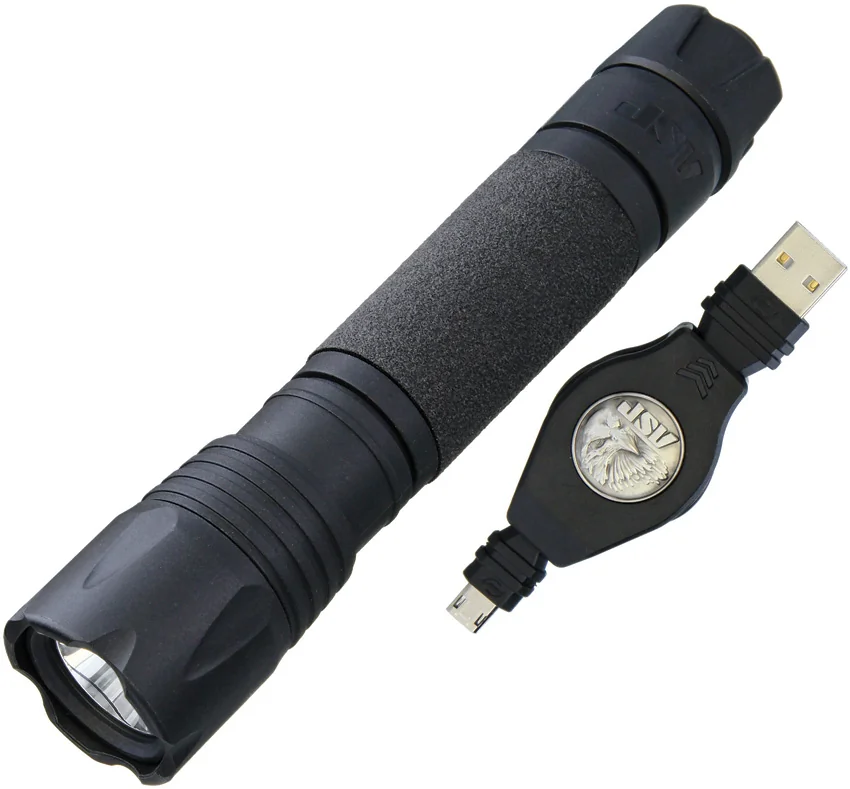 ASP Poly Triad USB Rechargeable LED Flashlight 1 18650 Cell Black (440 Lumens)