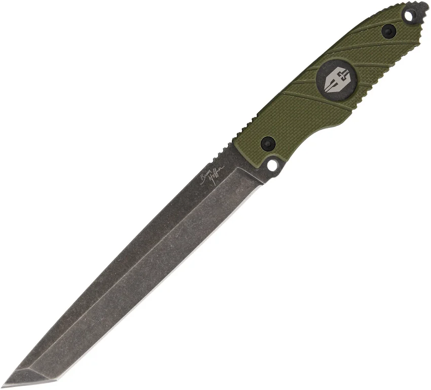 Hoffner Knives Beast Fixed Blade Knife OD Green G-10 (7" Black SW)