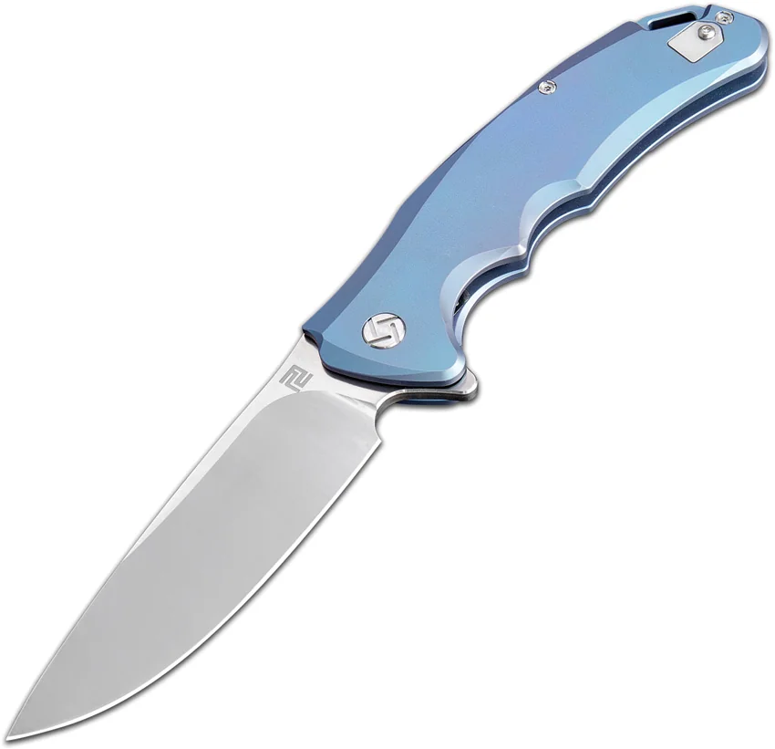 Artisan Cutlery Tradition Frame Lock Knife Blue Titanium (3" Stonewash)
