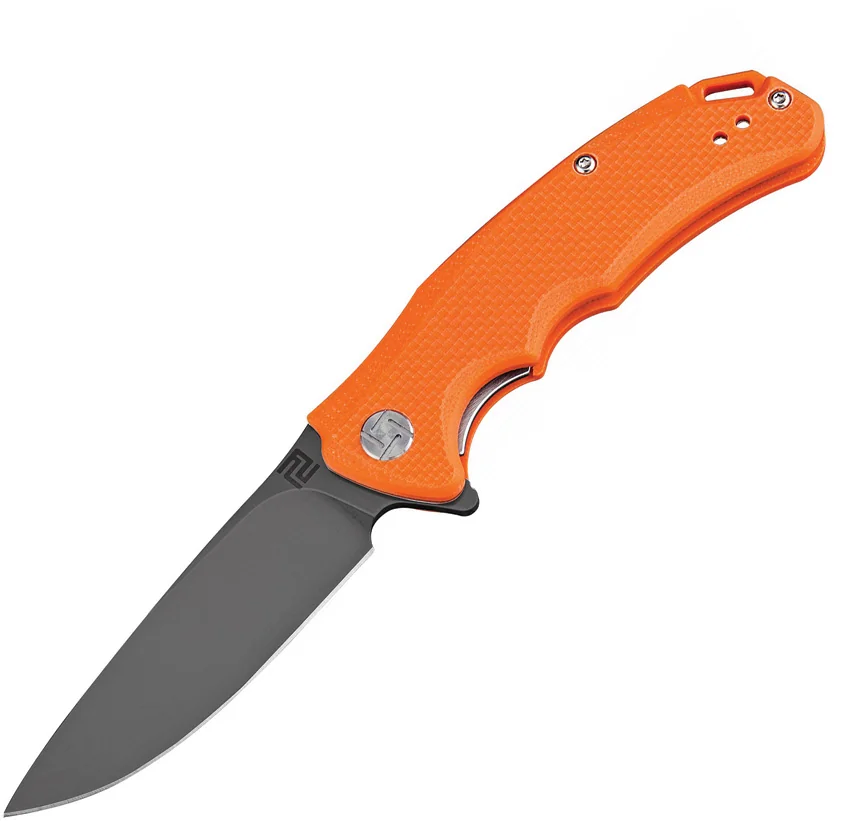 Artisan Cutlery Tradition Liner Lock Knife Orange G-10 (3.8" Black)