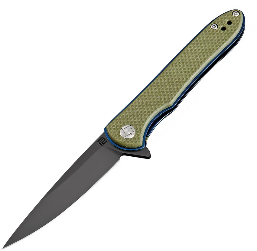Artisan Cutlery Shark Liner Lock Knife OD Green G-10 (4" Black) 1707P-BGN