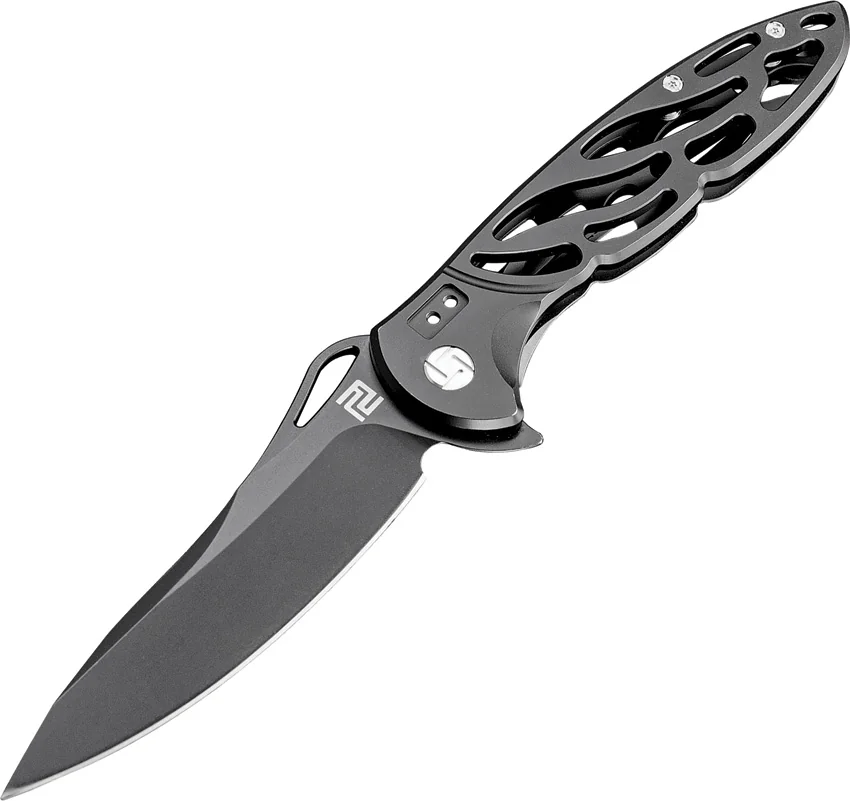 Artisan Cutlery Hoverwing Frame Lock Knife Black (3.75" Black D2)