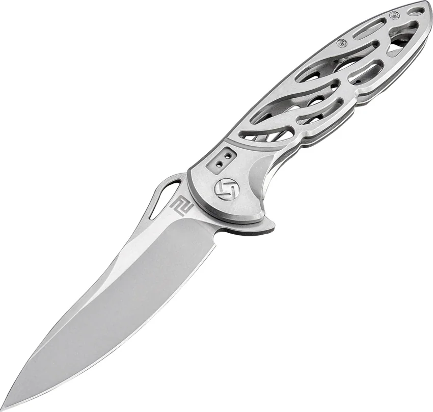 Artisan Cutlery Hoverwing Frame Lock Knife Gray (3.75" Stonewash D2)