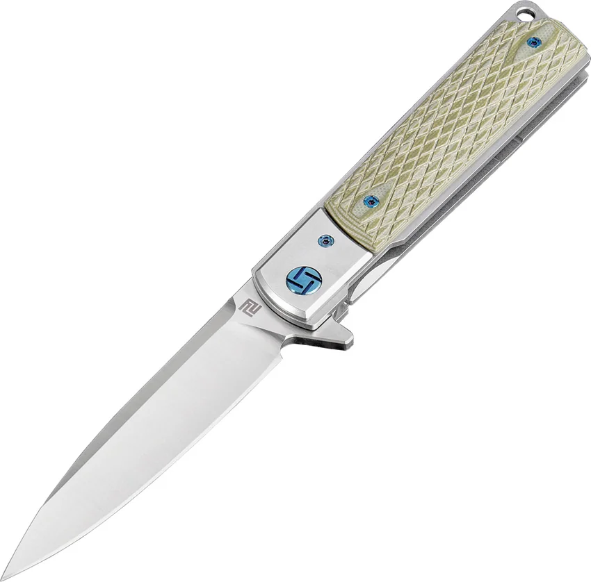 Artisan Cutlery Classic Liner Lock Knife Textured Green G-10 (3.8" SW S35VN)