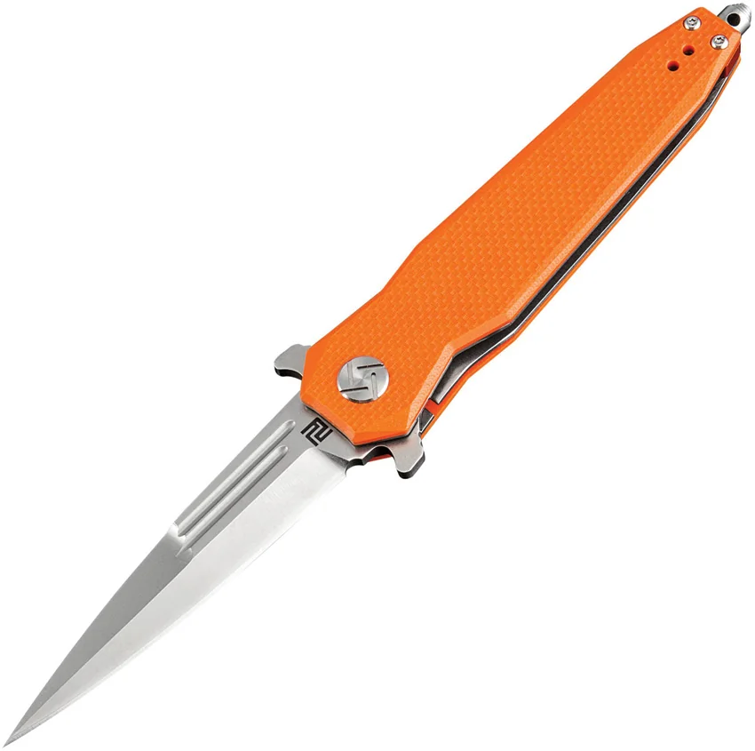 Artisan Cutlery Hornet Liner Lock Knife Orange G-10 (3.54" Satin D2)