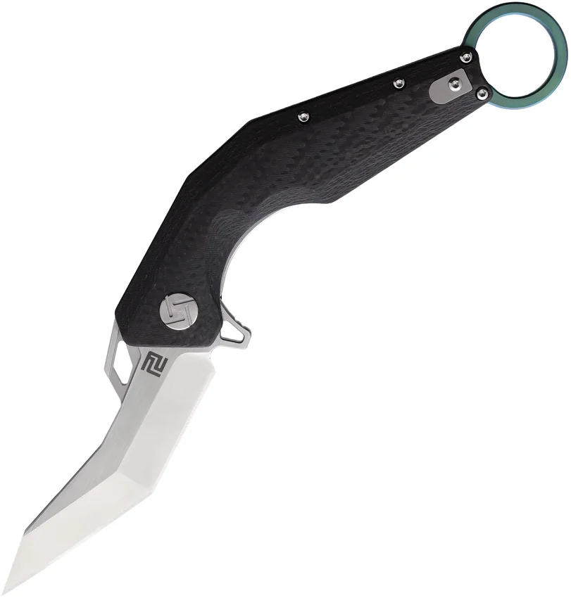 Artisan Cutlery Cobra Liner Lock Karambit Knife CF/Green (3.5" Satin S35VN)