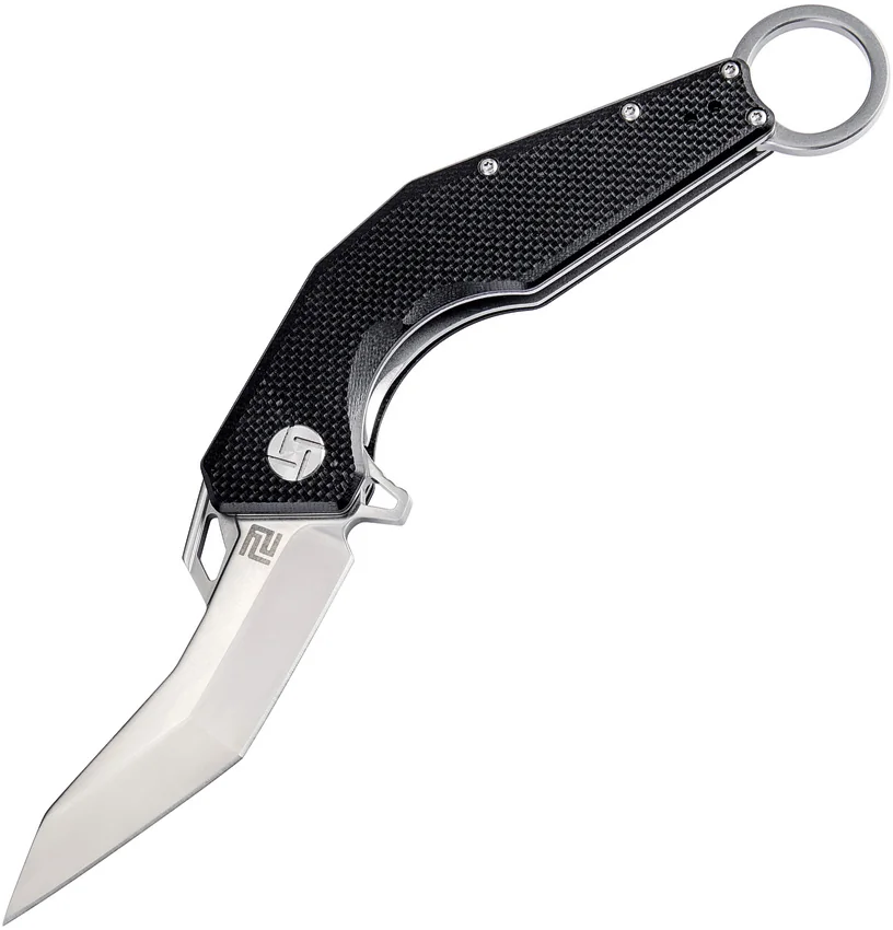 Artisan Cutlery Cobra Liner Lock Knife Textured Black G-10 (3.5" Satin)
