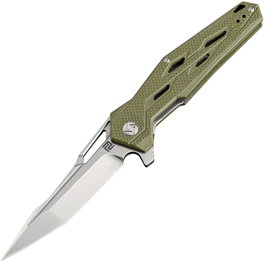 Artisan Cutlery Bombardier Liner Lock Knife Green G-10 (3.45" Stonewash D2)