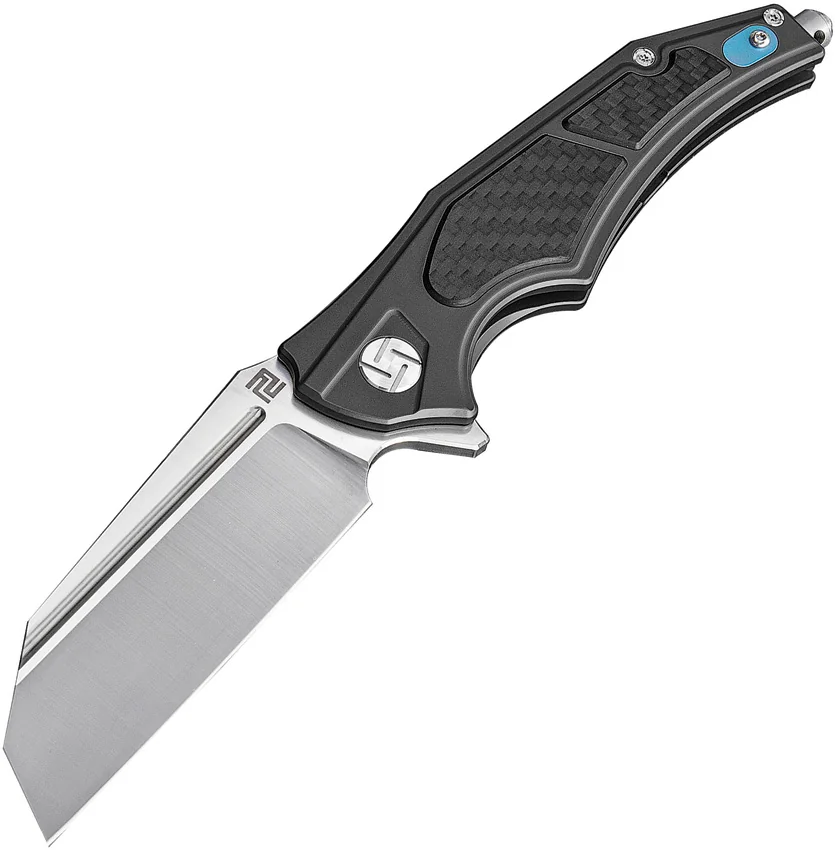 Artisan Cutlery Apache Frame Lock Knife Black Ti/Carbon Fiber (3.5" Satin M390)