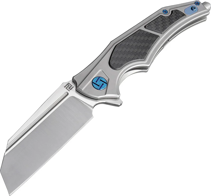 Artisan Cutlery Apache Frame Lock Knife Gray Ti/Carbon Fiber (3.5" Satin M390)