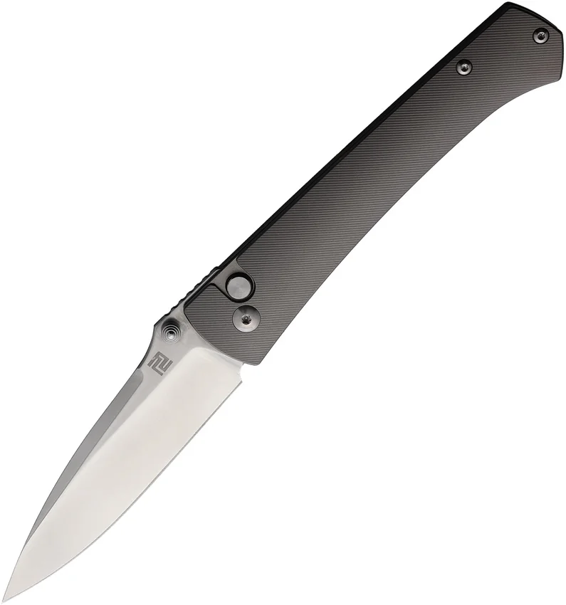 Artisan Cutlery Andromeda Button Lock Knife Gray Titanium (3.5" Polish)