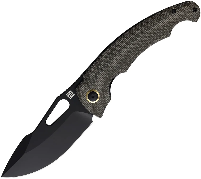 Artisan Cutlery Xcellerator Liner Lock Knife Green Micarta (3.86" Black)
