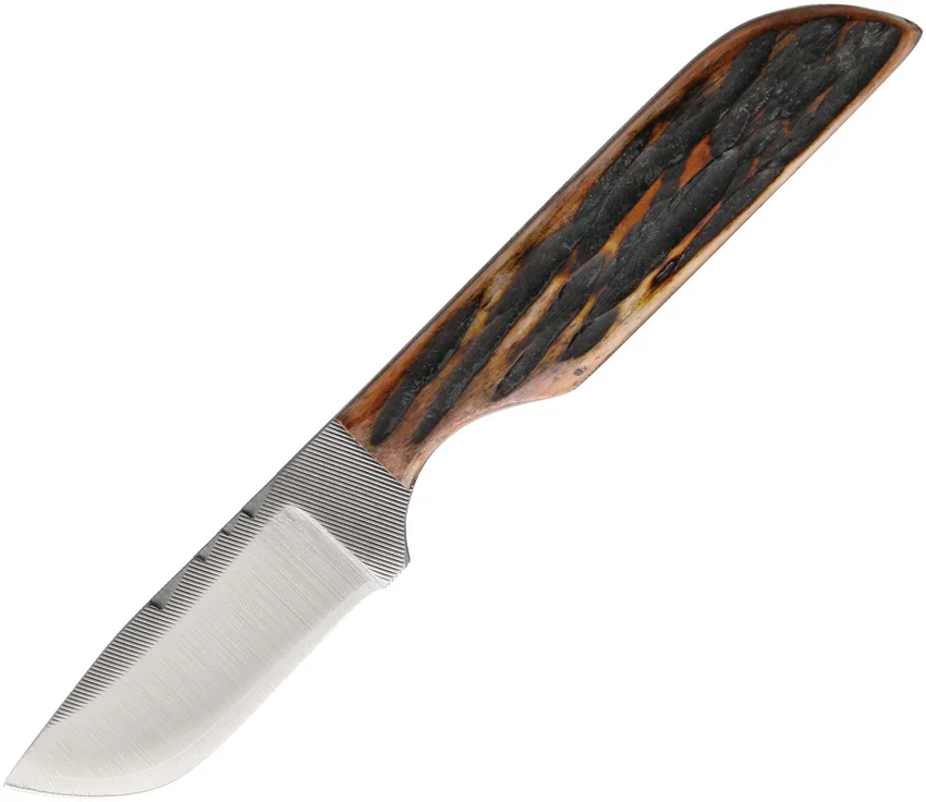 Anza Knives 81-AJB Fixed Blade Knife Amber Bone (2.5" Satin)