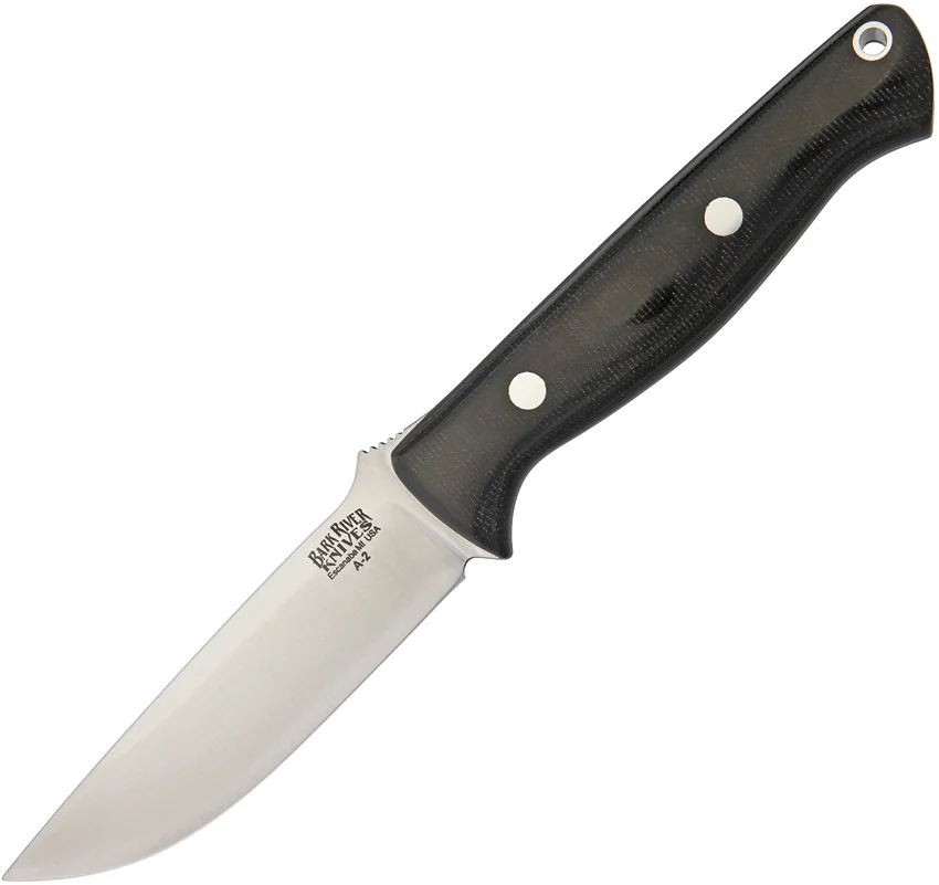 Bark River Knives Gunny Black Canvas Micarta Fixed Blade Knife (3.775" Plain)
