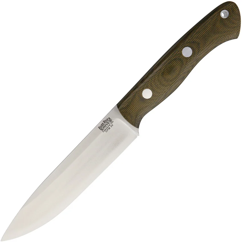 Bark River Aurora II Fixed Blade Knife Green Canvas Micarta (5.5" CPM-3V Satin)
