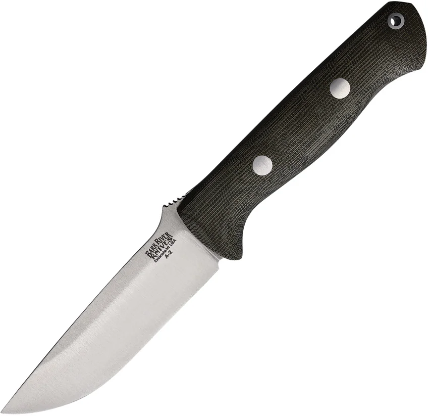 Bark River Knives Bravo 1 Fixed Blade Green Canvas Matte (4.25" Satin A-2)