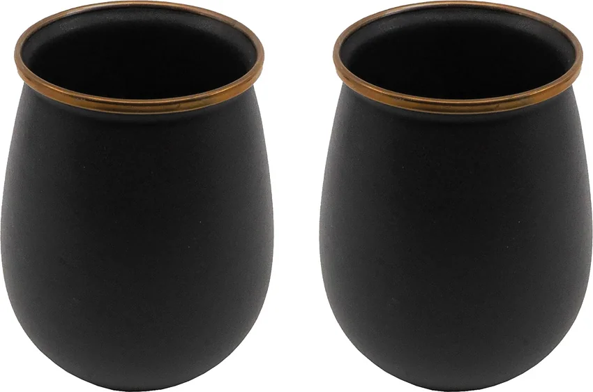Barebones Living Enamel Tumbler Set Charcoal