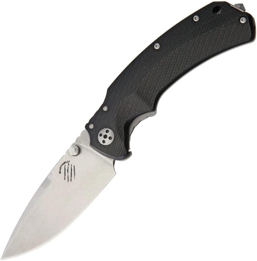 Bastinelli RED Folder Frame Lock Knife (3.5" Stonewash)