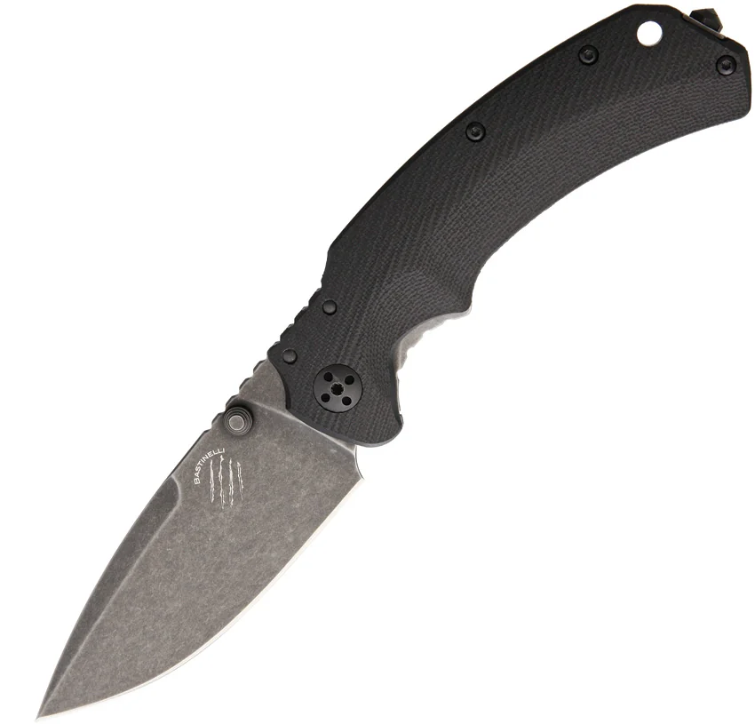 Bastinelli RED Folder Frame Lock Knife (3.5" PVD Stonewash)