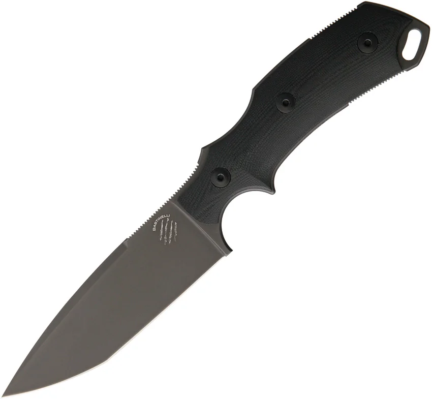 Bastinelli RED V2 Fixed Blade Knife Black G-10 (4" Black)