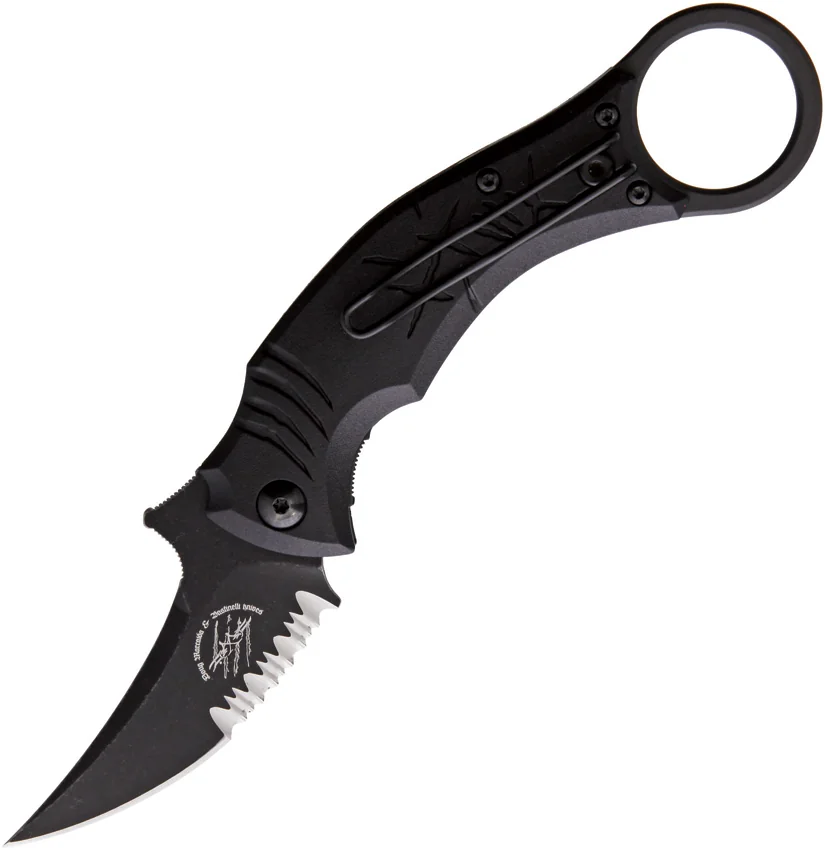 Bastinelli Creations Mako Folder Liner Lock Knife Black FRN (2.5" Black Serr)