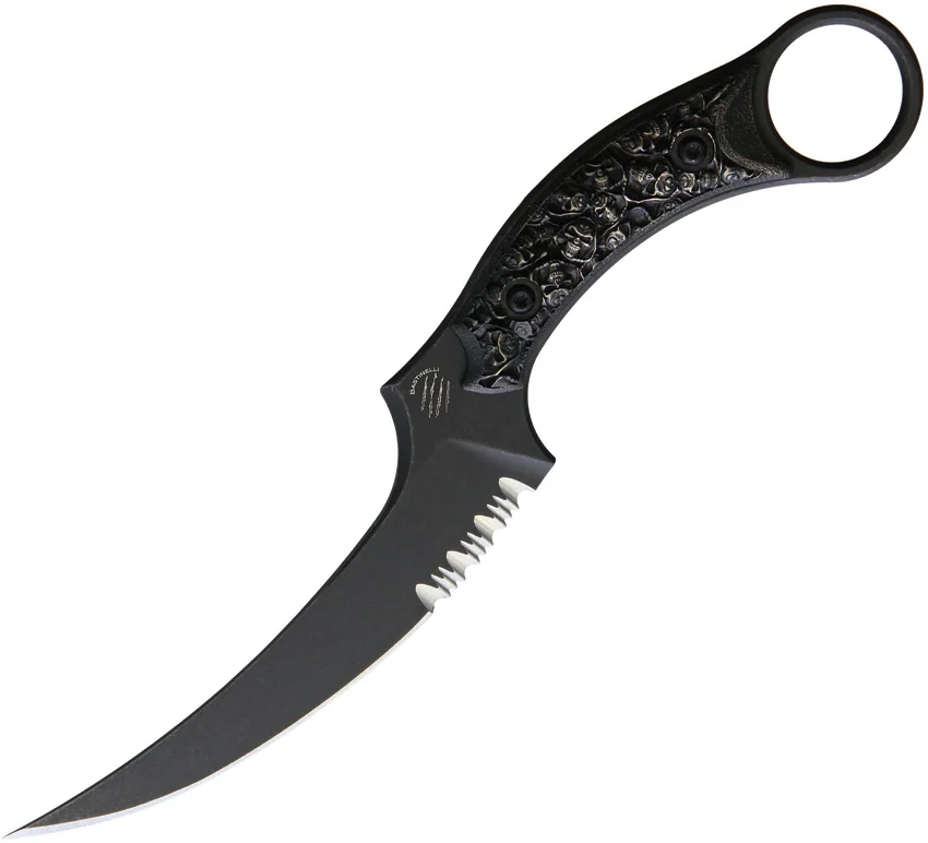 Bastinelli Creations Mako Fixed Blade Knife Bronze Two Saints (4.5" BSW Serr)