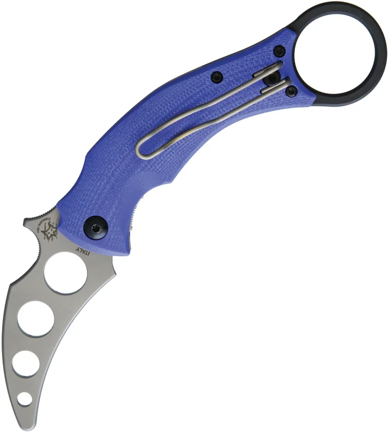 Bastinelli Creations Black Bird Training Knife Blue G-10 (2.5" Stonewash)