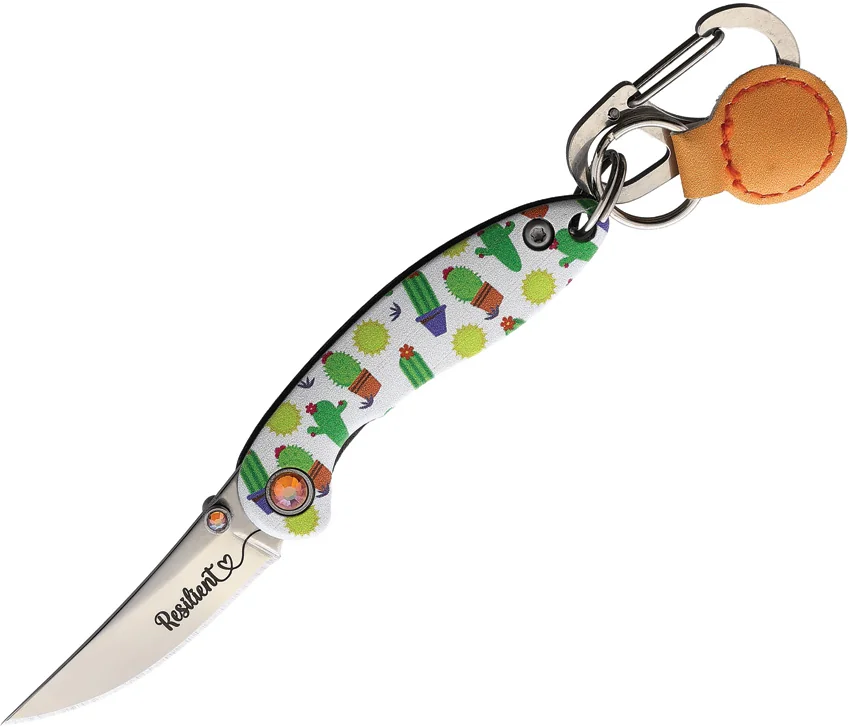 Brighten Blades RESILIENT Keychain Frame Lock Knife Cactus Aluminum (1.7" Satin)