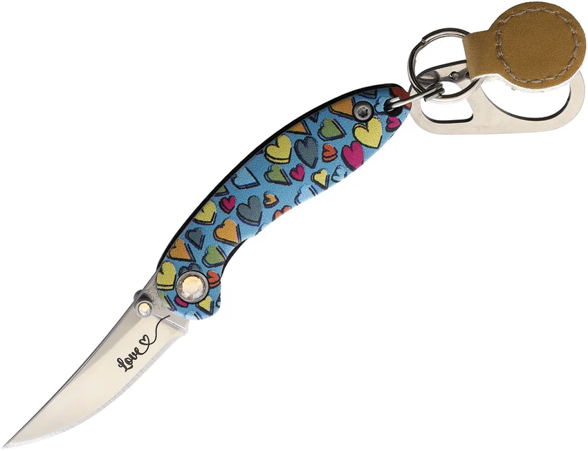 Brighten Blades LOVE Keychain Frame Lock Knife Heart Aluminum (1.7" Satin)