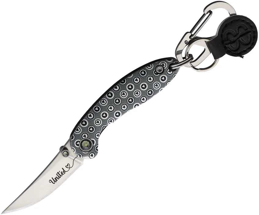Brighten Blades UNITED Keychain Frame Lock Knife Blue Heart Al (1.7" Satin)