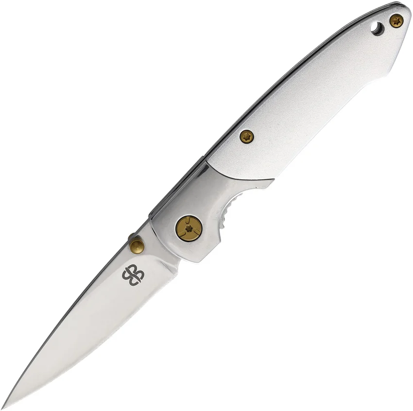 Brighten Blades Not So Heavy Metal Liner Lock Knife White (Album) (2.5" Satin)