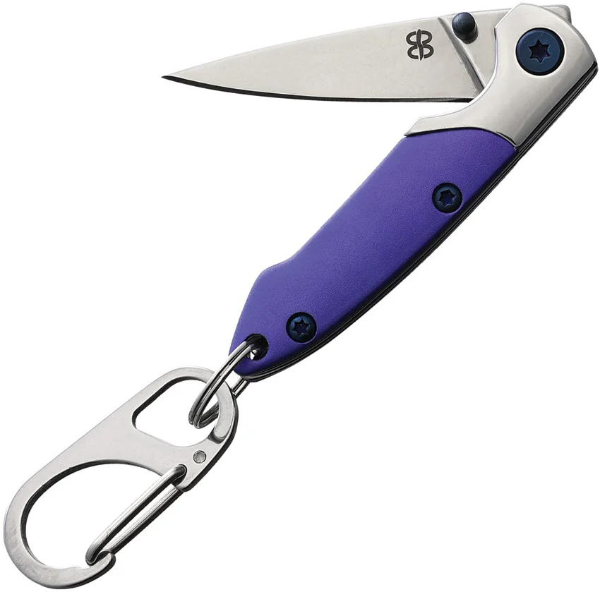 Brighten Blades Not So Heavy Metal Keychain Knife Purple (Rain) (1" Satin)